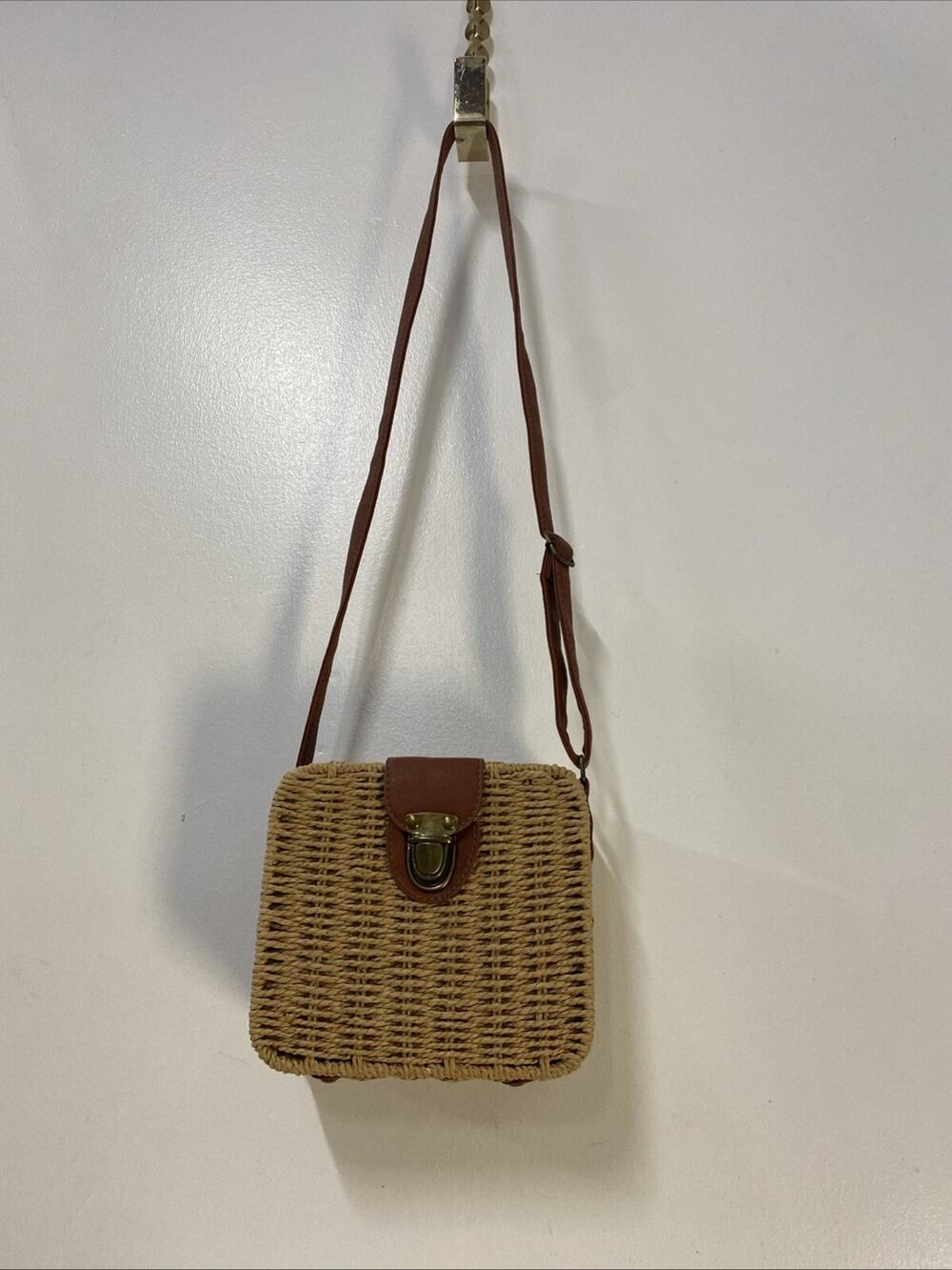 rattan bag, croass body baf,shoulder bag/hand bag 7”x3” X 7”
